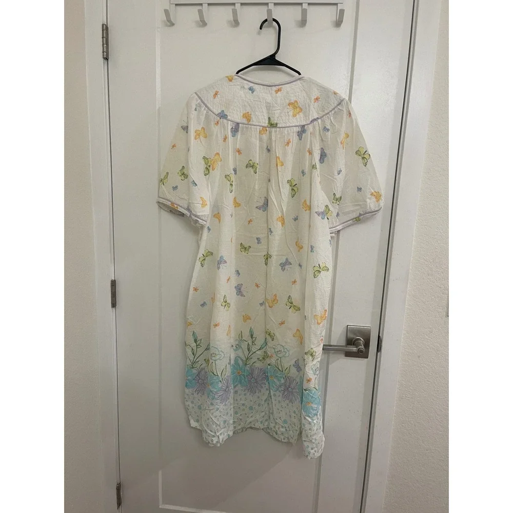 Vintage Butterfly Cottagecore House Coat‎ GrandmaCore Sleepwear Pajama Dress